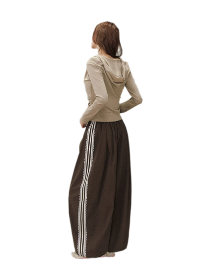 Cross Hooded Long Sleeve Top