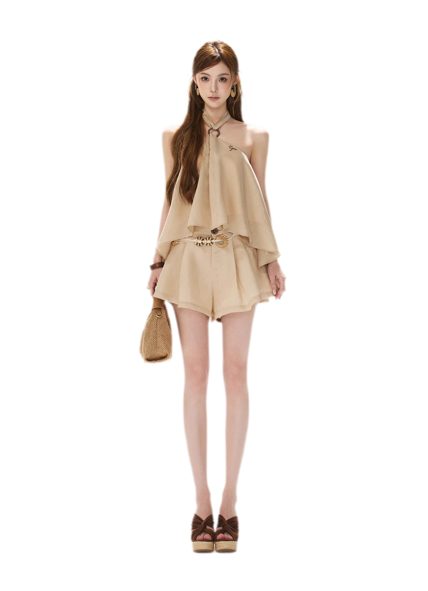 Halter Pleat Skort Set
