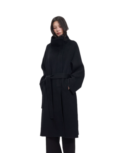 Double-Faced Wool Belted Coat