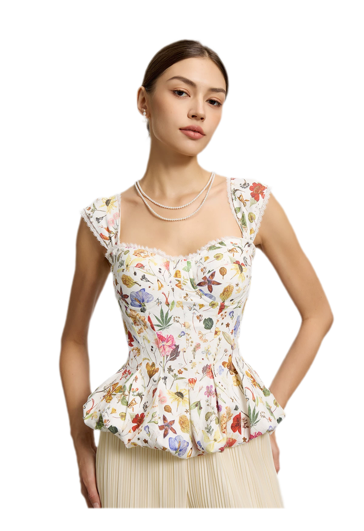 Floral Boned Corset Top