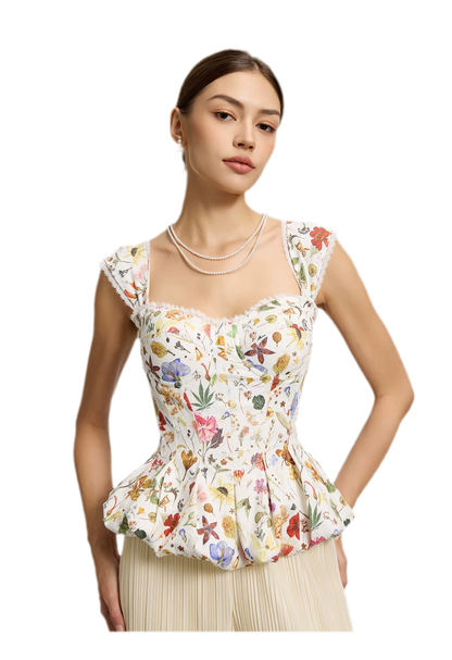 Floral Boned Corset Top