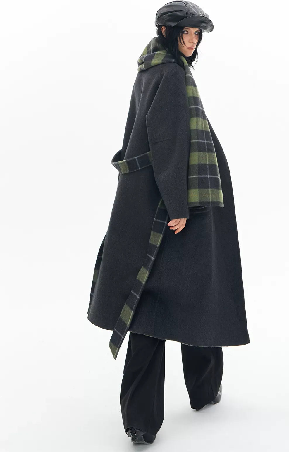 Wool Reversible Wrap Coat