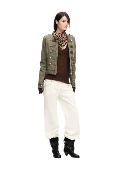 Washed Cotton Napoleon Jacket
