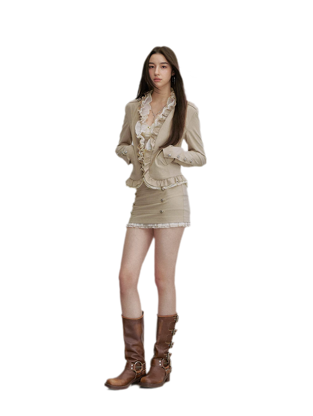 Lace Trim Mini Skirt
