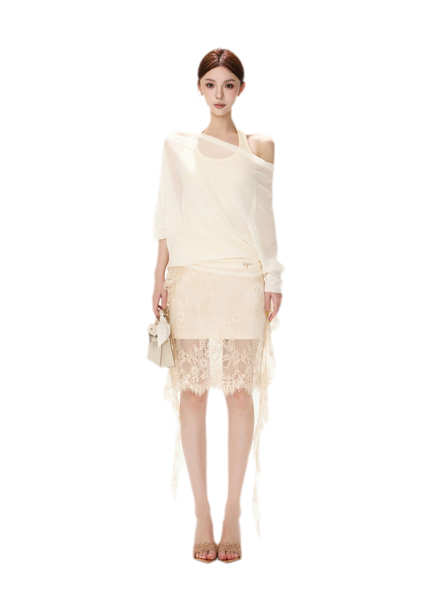 Sheer Batwing Off-Shoulder Top