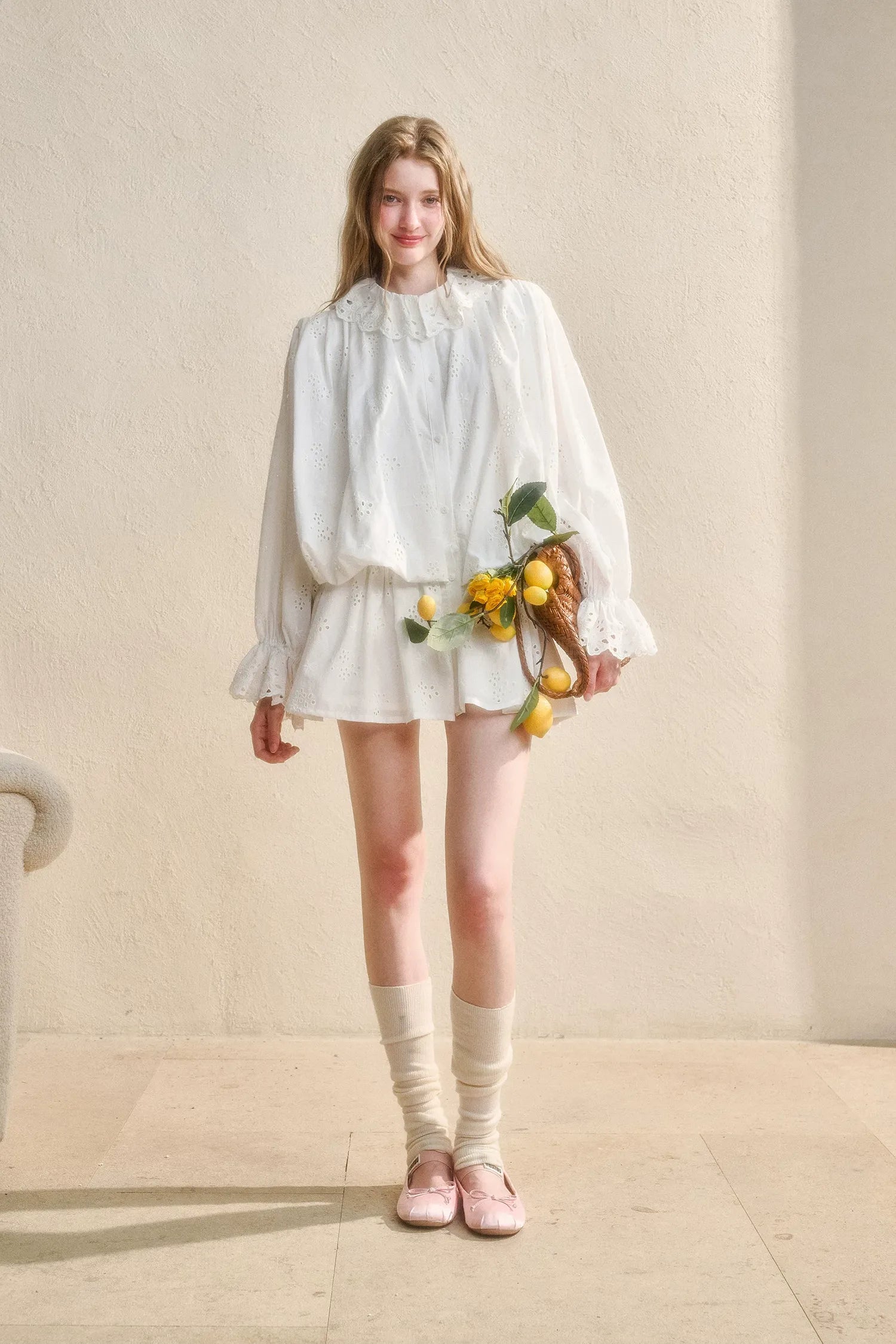 Embroidered Jacquard Shirt Dress