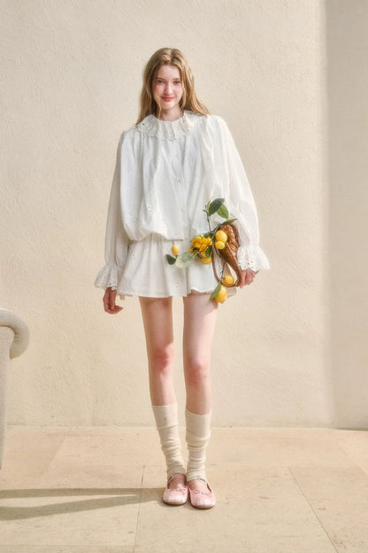 Embroidered Jacquard Shirt Dress