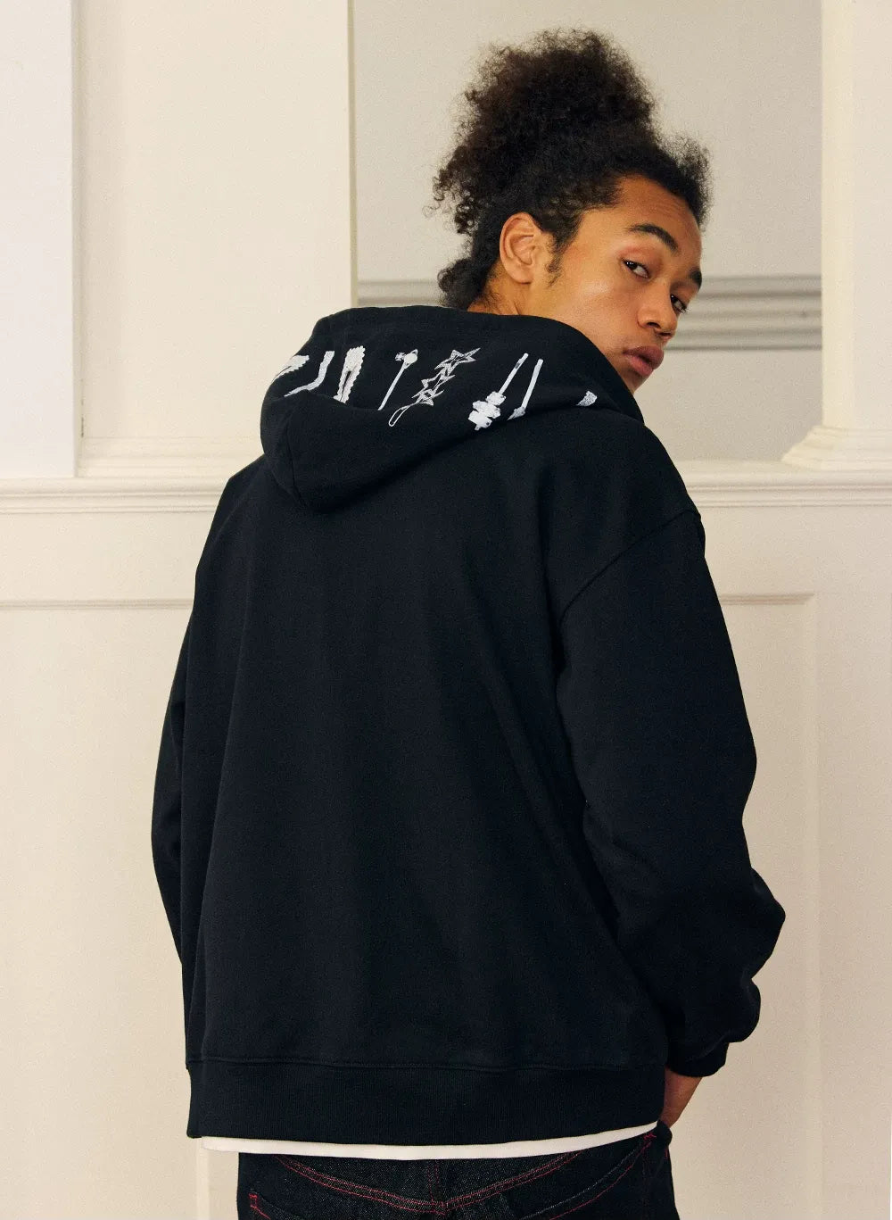 Raised Logo Zip Hoodie