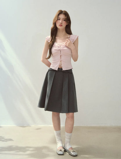 Ruffle Knot Fitted Top