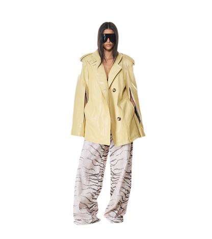 Glossy PU Cape Coat