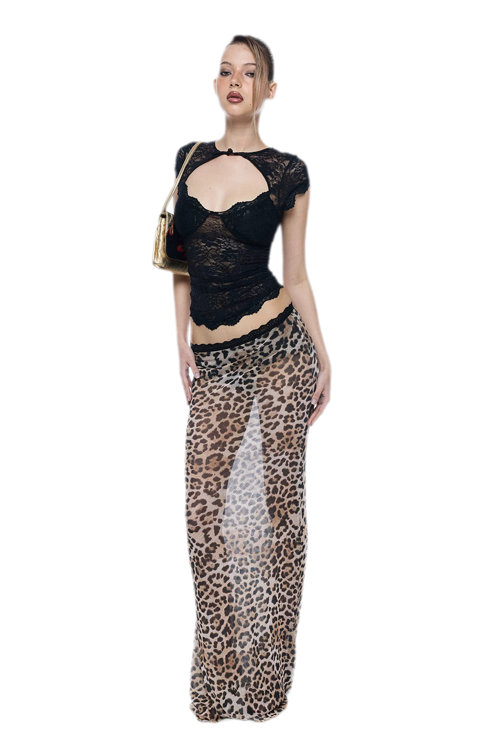 Lace Cutout Slim Top