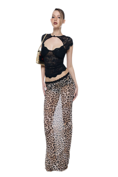Lace Cutout Slim Top