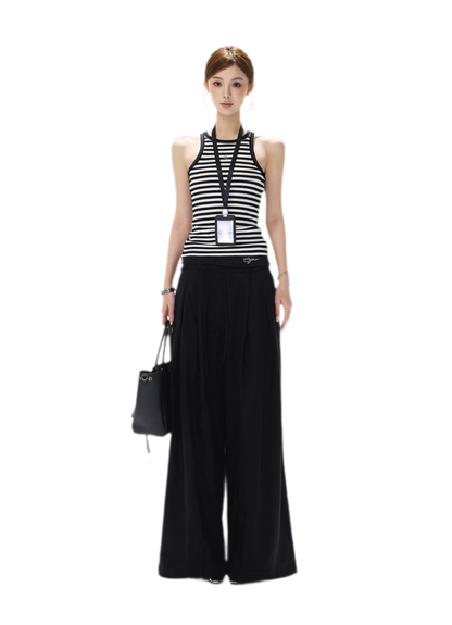 Striped Halter Rib Top