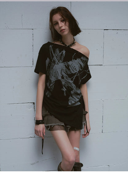 Distressed Punk Shoulder Tee