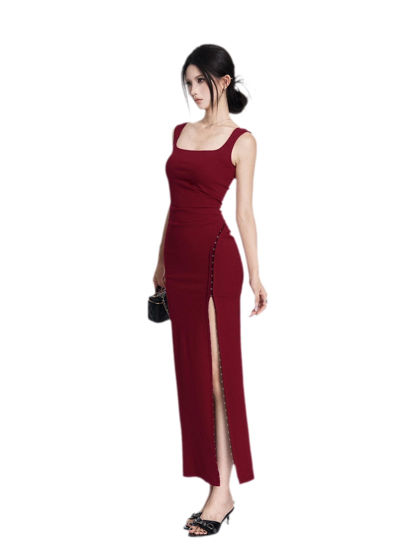 Ruching Strapless Fitted Long Dress