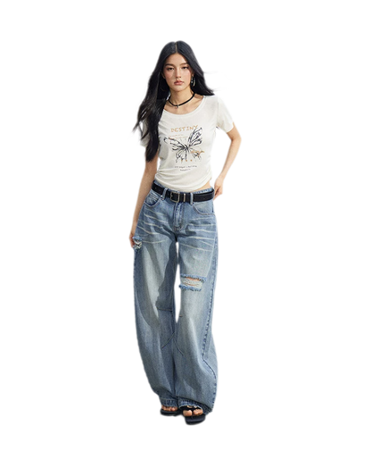 Butterfly Ruched Tee