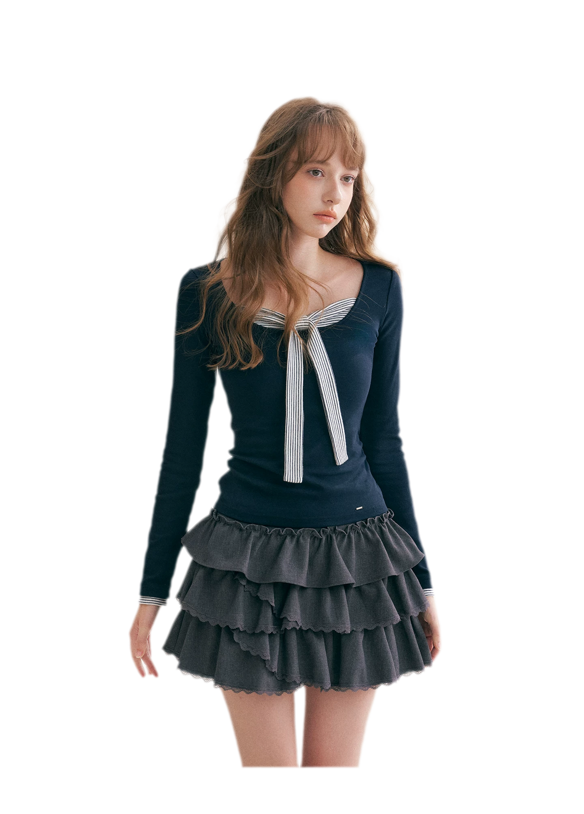 Layered Ruffle A-Line Skirt