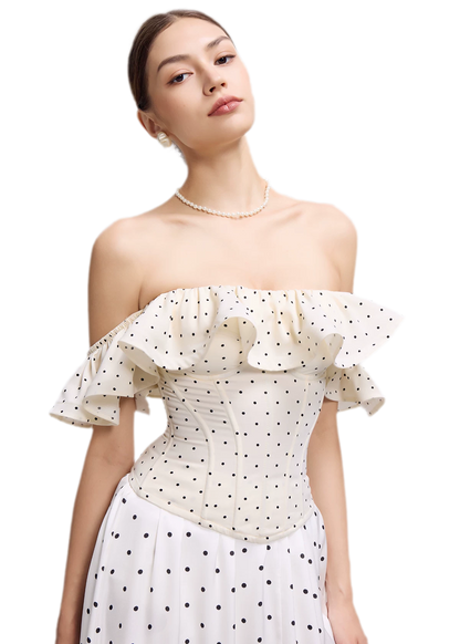 Polka Dot Ruffle Corset
