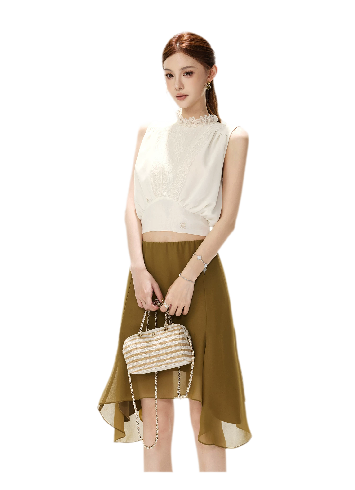 Layered Chiffon A-Line Skirt