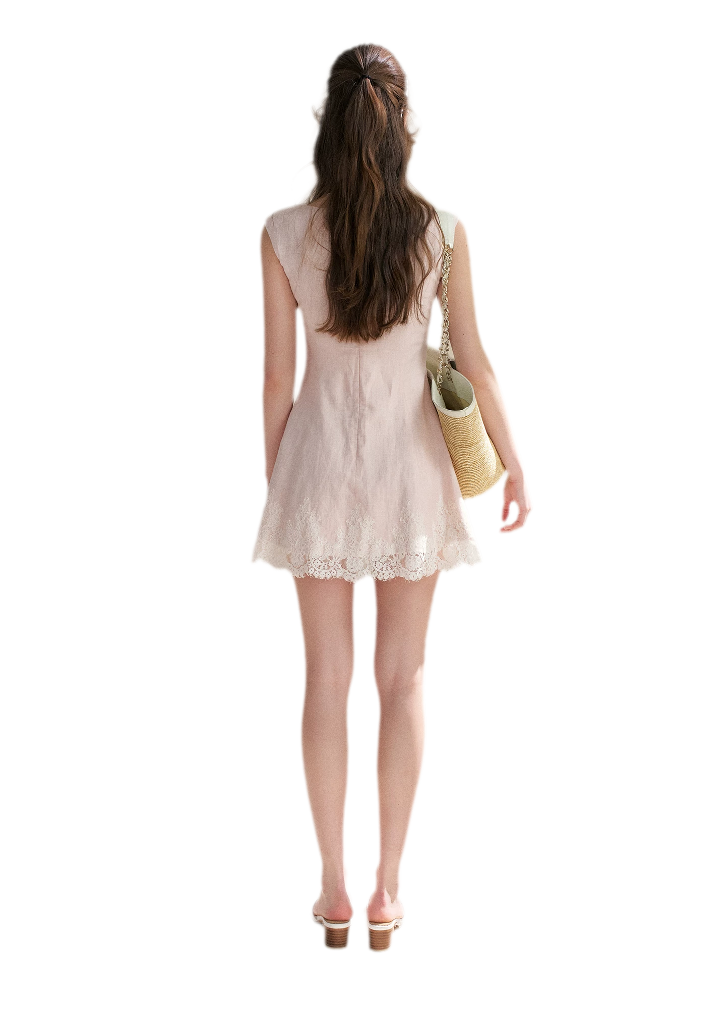 Lace Trim A-Line Short Dress