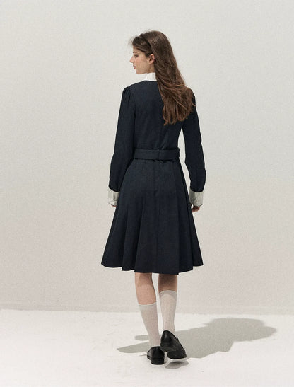 Vintage Trench Collar Dress