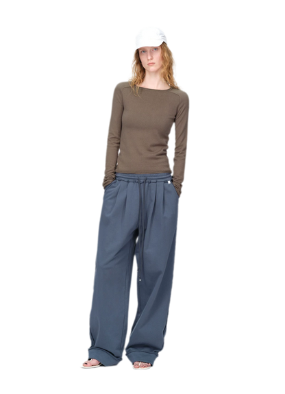 Raw-Edge Cropped Sweatshirt Set