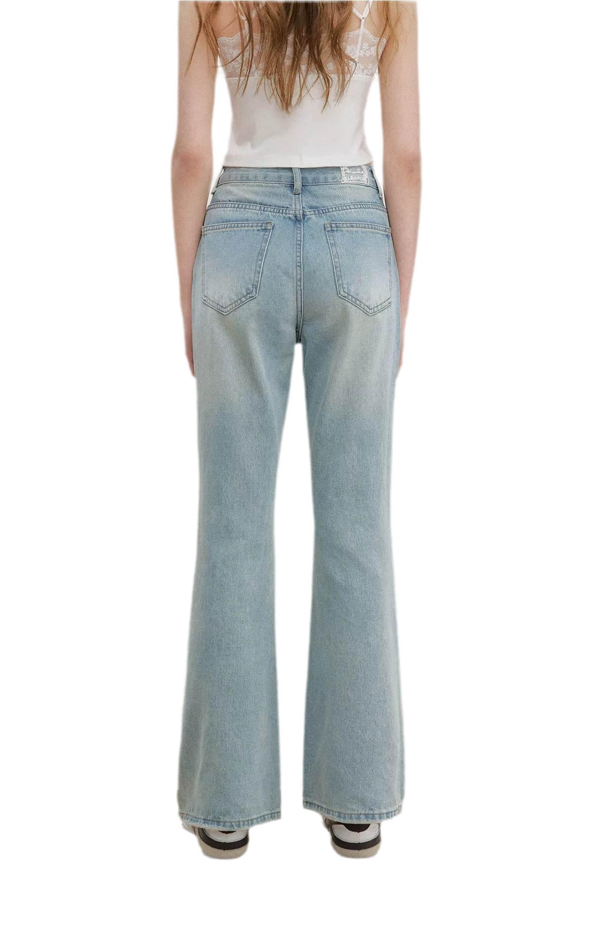 Lace Trim Flare Jeans