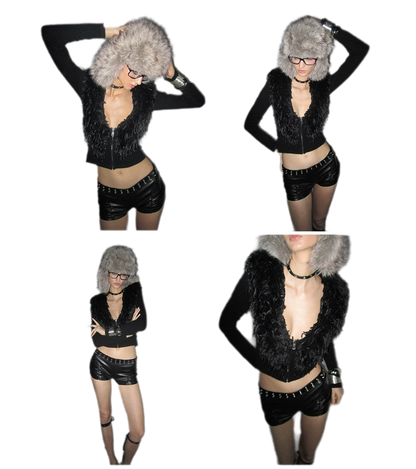 Wool Blend V-Neck Jacket