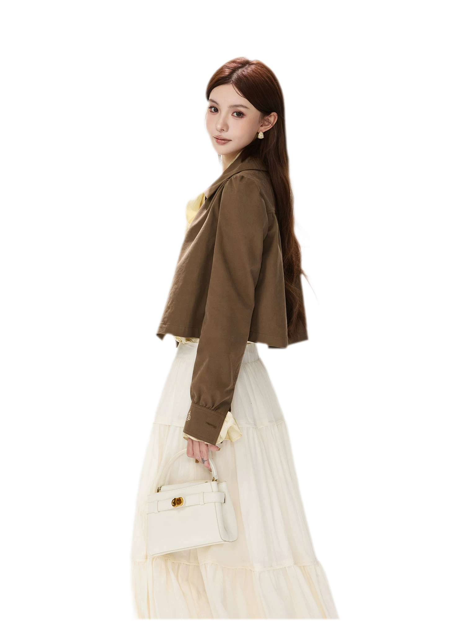 Vintage Puff Sleeve Cropped Jacket