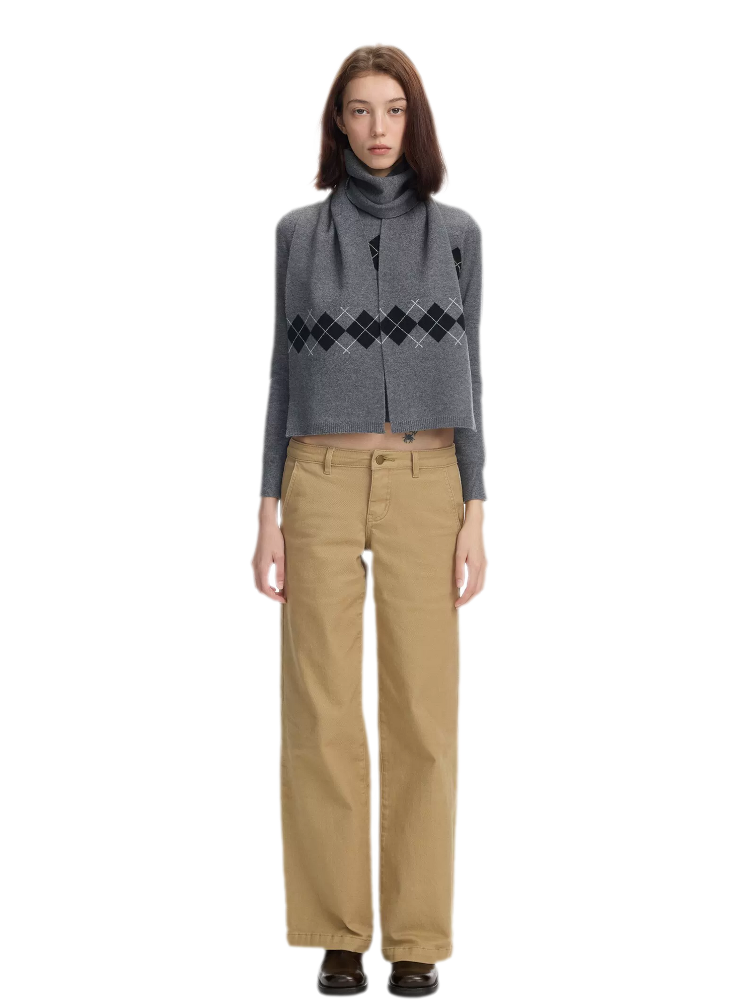 Argyle Waist-Shaped Sweater Set