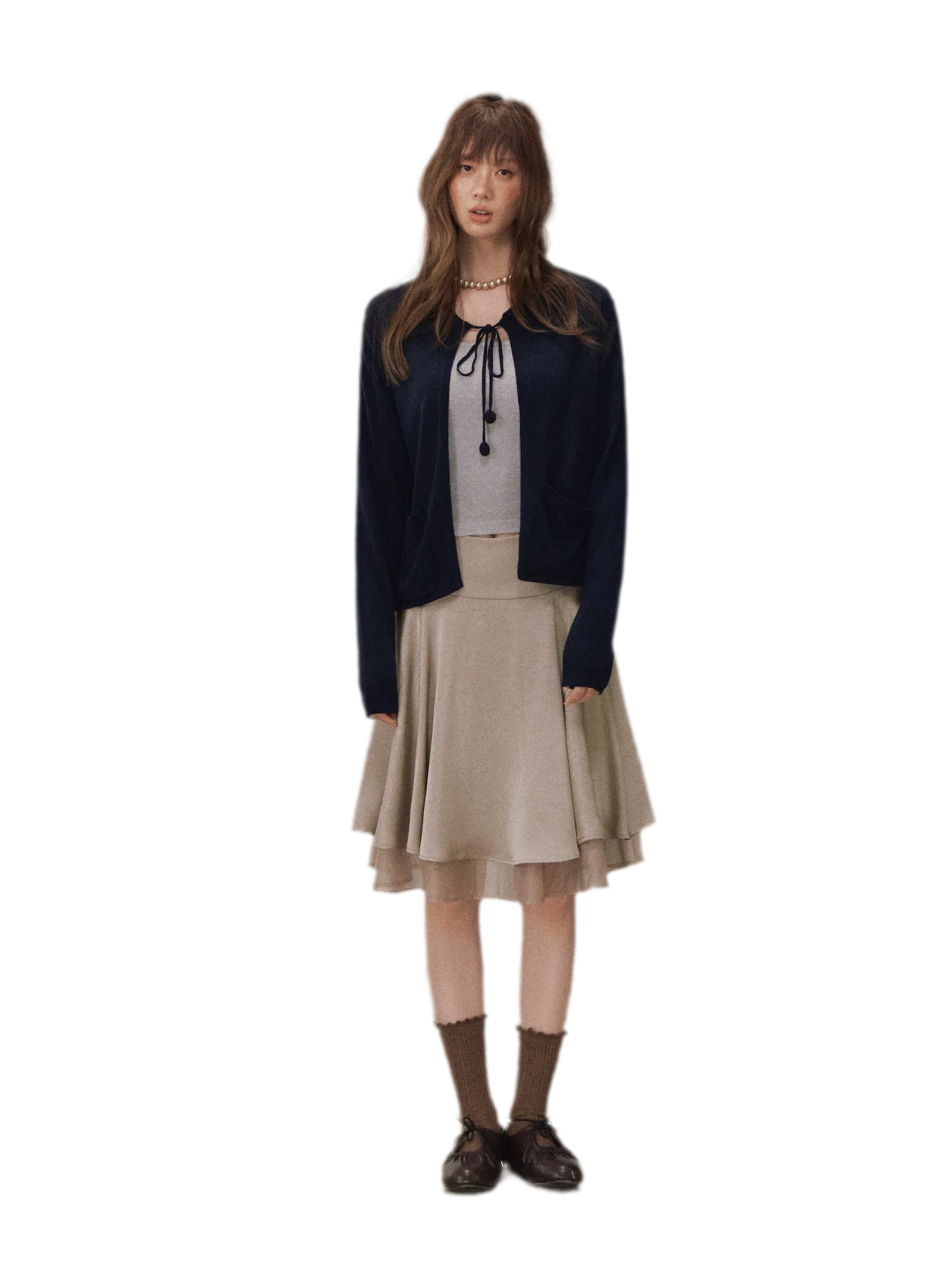 Tie-Front Knit Cardigan