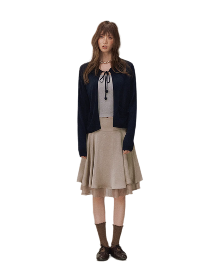 Tie-Front Knit Cardigan