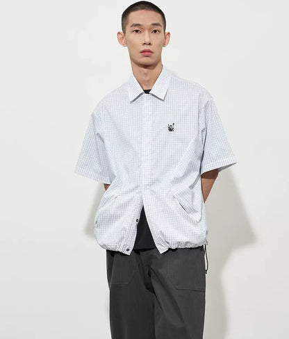 Structured Plaid Short-Sleeve Shirt