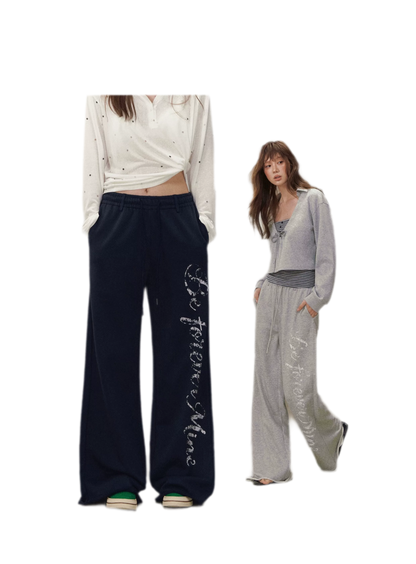 Wide-Leg Graphic Pants
