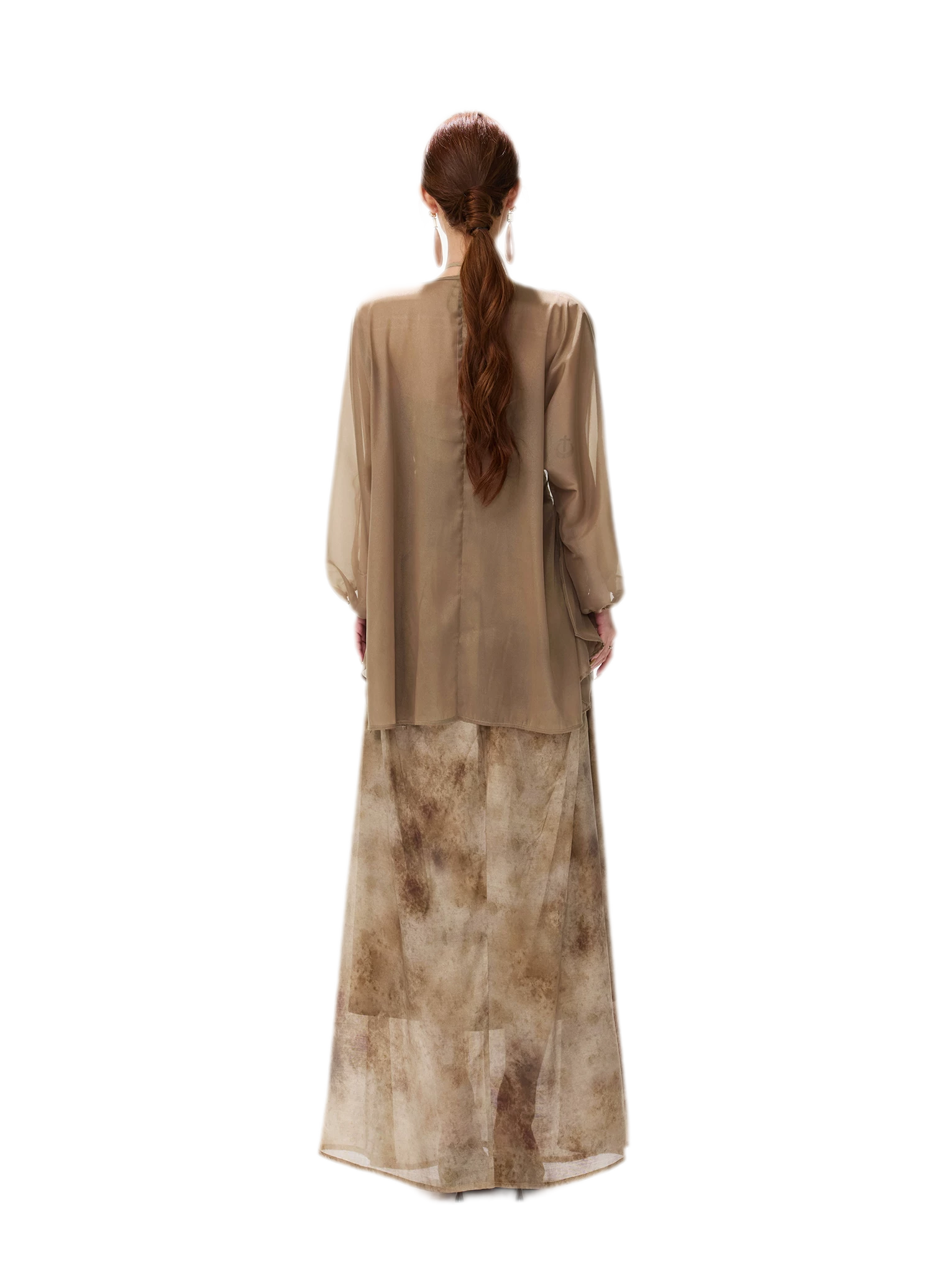 Sheer Wrap Asymmetric Blouse