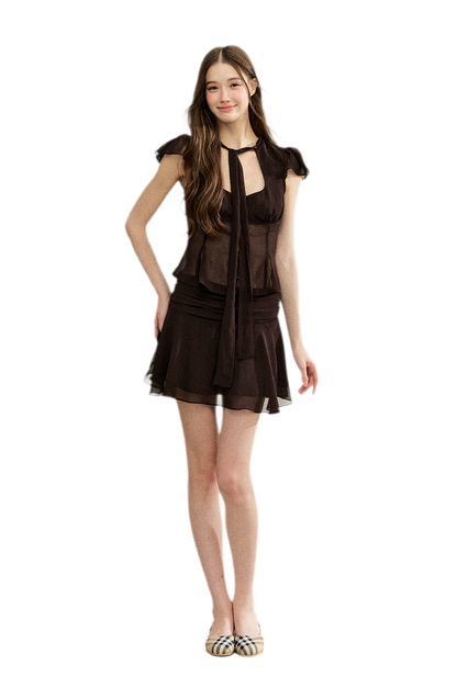 Faux Silk Top Skirt