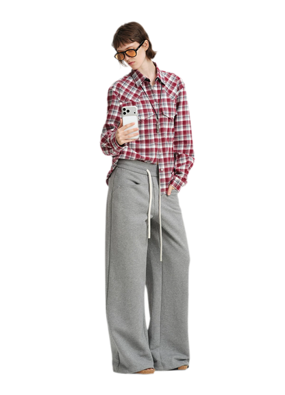 Conjunto de sudadera corta con cuello de pelo sintético