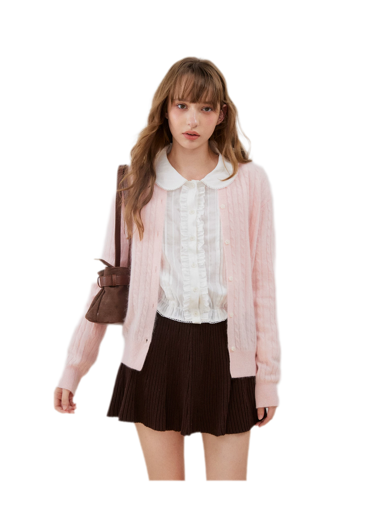Textured Ruffle Cropped Shirt