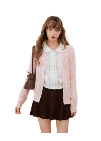 Textured Ruffle Cropped Shirt