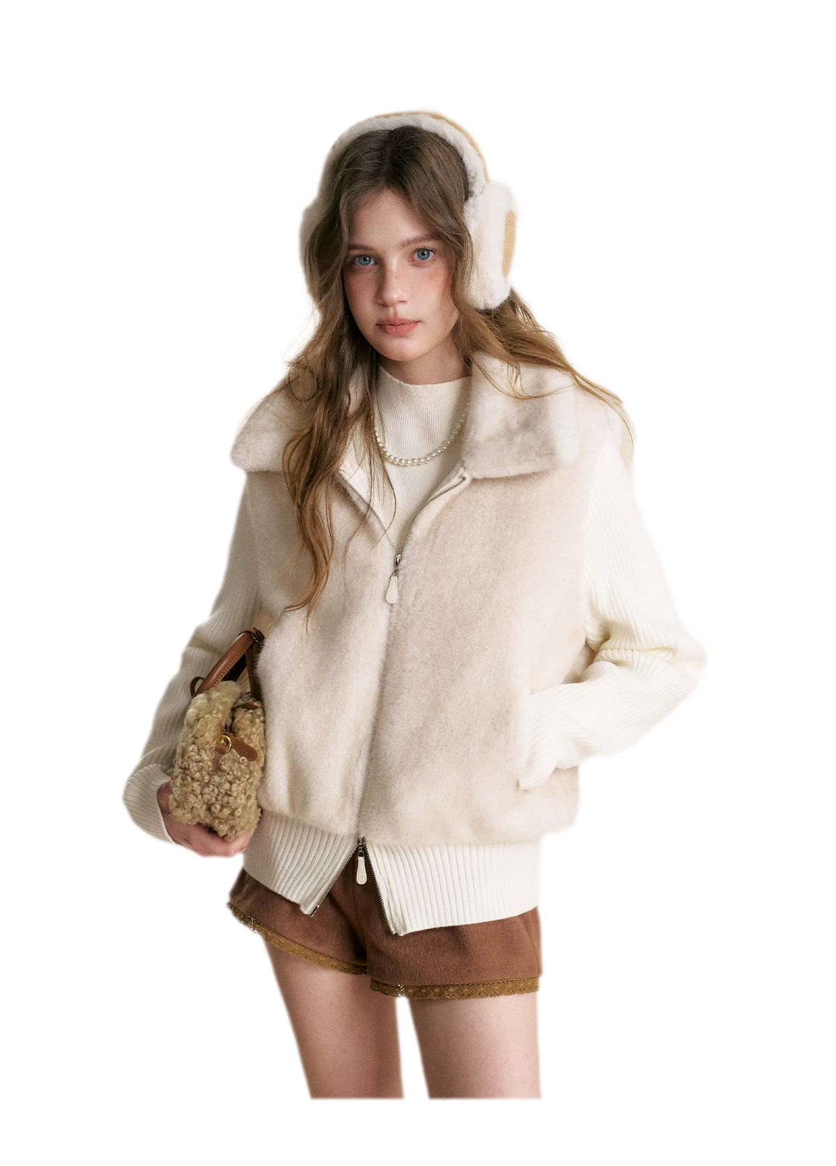 Mink Knit Patchwork Jacket