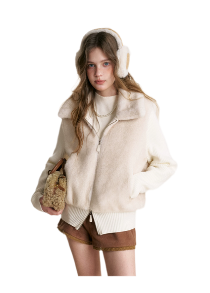 Mink Knit Patchwork Jacket