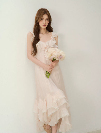 Soft Drape Ruffle Dress