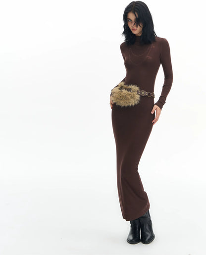 Rhinestone Slim Knit Dress