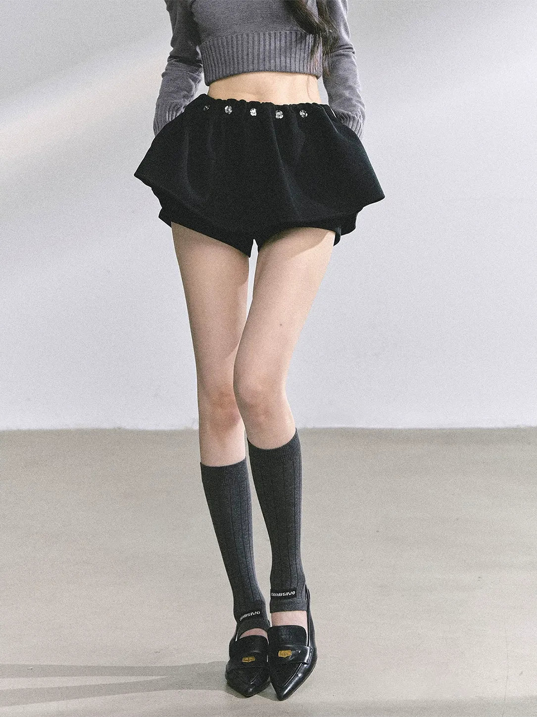 Wool Balloon A-Line Skirt