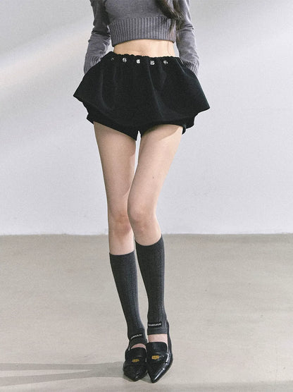 Wool Balloon A-Line Skirt