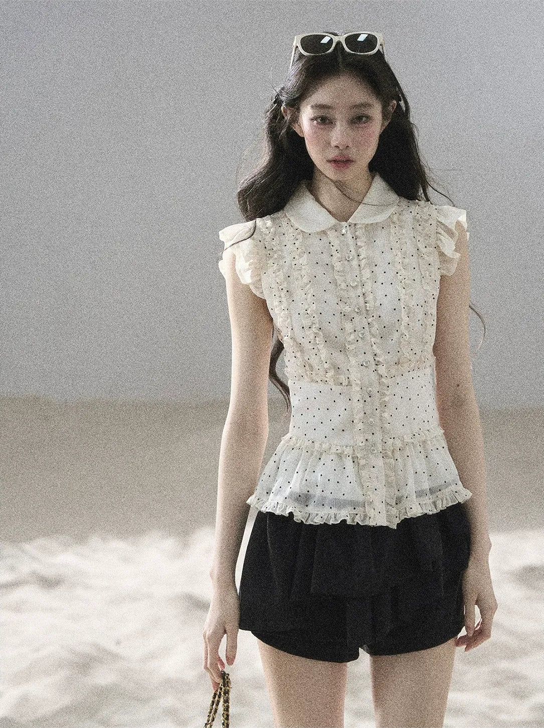 Polka Dot Ruffle Blouse
