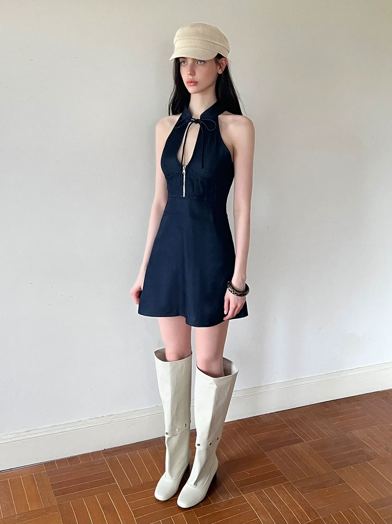 Sleeveless Halter Dress