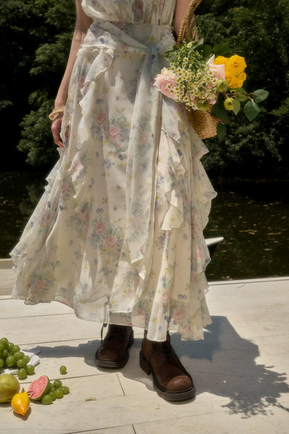 Blossom Ruffle Halter Dress