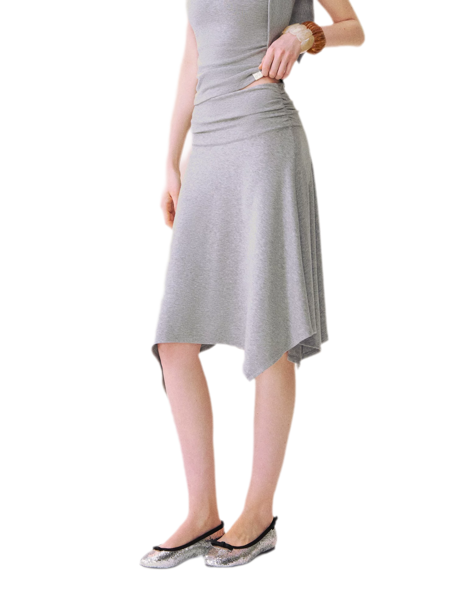Draped Tie Top &amp; Skirt Set