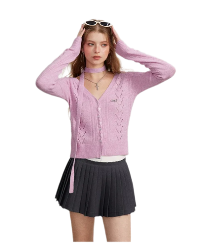 Openwork Reversible Knit Top